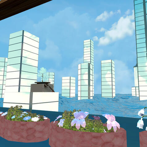 Skyscraper waters (VRChat Screenshot)