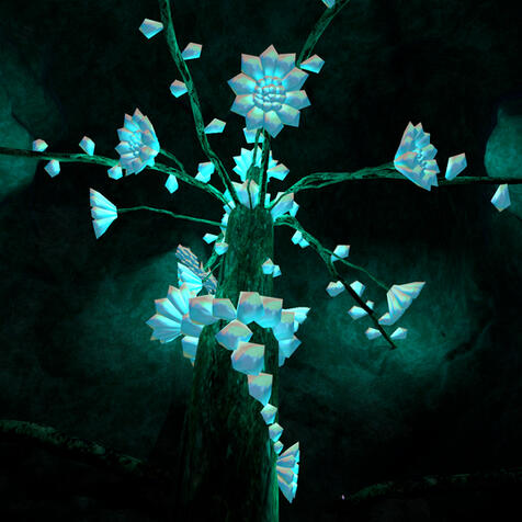 VRChat game underground crystal-scape (Unity Screenshot)