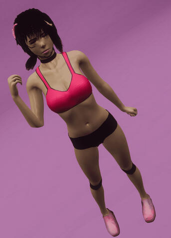 Commissioned outfit gym, inspired by 70s workout shows (Character by me)